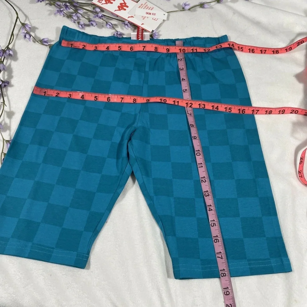 NEW Kappa‎ [ Small ] Checkerboard EMIAZA biker shorts in Sea Green
